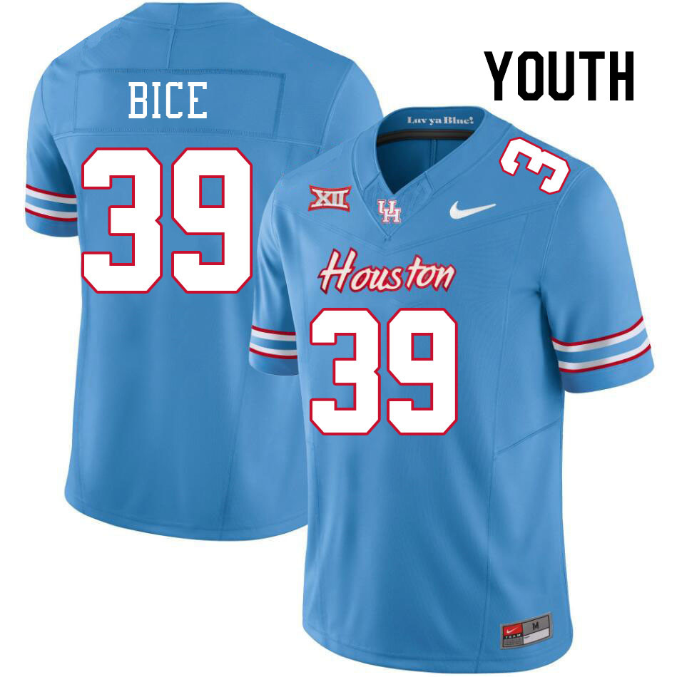 Youth #39 Austin Bice Houston Cougars College Football Jerseys Stitched-Oilers